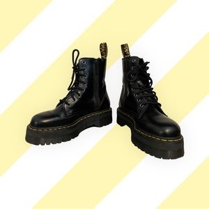 Dr Martens Jadon Smooth Leather Platform Boots Black Sz. 8 Women’s